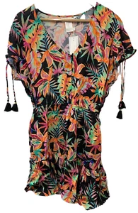 La Blanca Women's Short Sleeve Mini Dress Swimsuit Cover Up S201-0034 Size M - Picture 1 of 5
