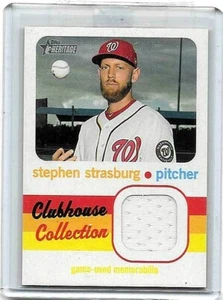 Camiseta usada Stephen Strasburg 2020 Topps Heritage Clubhouse Collection Juego - Imagen 1 de 1