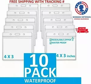 10 Stck. 4X3 Zoll Klar Weich Kunststoff Ausweis Abzeichen Halter Wasserdicht Visitenhülle - Bild 1 von 1