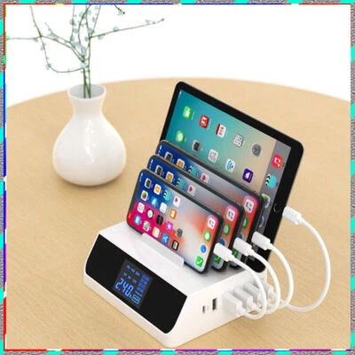 Portable multi-port USB smart safe travel digital display charging stand center - Image 1 of 4