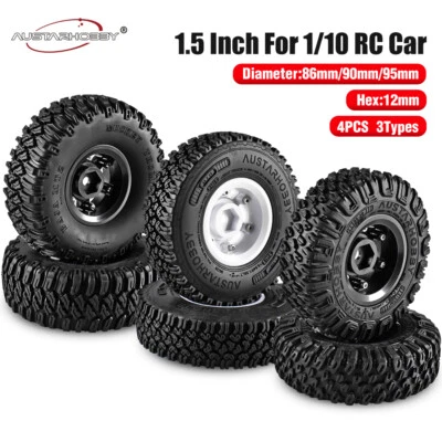AUSTARHOBBY RC Reifen 1,55" Kunststofffelge Gummireifen für 1/10 RC Crawler Car - Bild 1 von 4