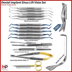 Vista Tunneling Implant Sinus Lift Surgery Kit Periodontal Instruments Elevators - Picture 1 of 2