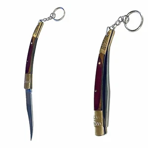 Brieföffner Schlüsselanhänger Taschenmesser Holzgriff Klappmesser 11cm Camping - Bild 1 von 4