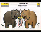 AMOUR d'ELEPHANT Couple / ANIMOTS DOUX / HUMOUR illustré par Daniel MENNEBEUF