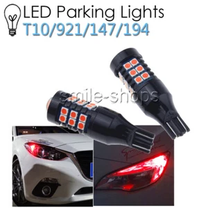 2pcs Red Car Parking Lights T10 168 152 194 2825 2821 W5W 30 SMD 3030 LED Bulbs - Picture 1 of 12