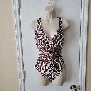 Traje de baño de una pieza La Blanca Fierce Lines 10 nuevo sin etiquetas - Imagen 1 de 10