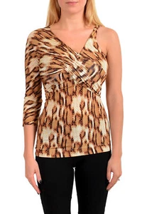 Just Cavalli Women's Multi-Color Animal Print Asymmetrical Blouse Top US M IT 42 - Picture 1 of 4
