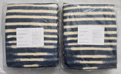 Pottery Barn 2 en 1 poste superior Shibori diamante 2 cortinas 50"x84" azul/multicolor Foto 1 de 2