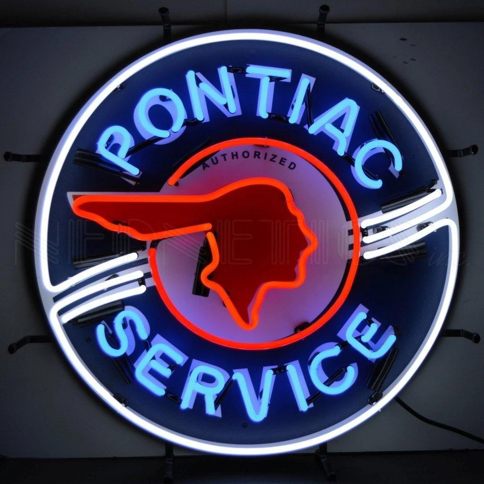 NEONETICS Authorized Pontiac Service Art Light Neon Sign 24"x24"