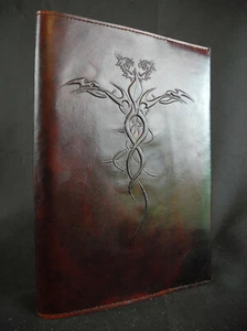 Diario de cuero recargable hecho a mano A5 - DRAGONES - Elección de papel - Imagen 1 de 13