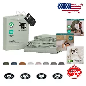 100% Bamboo Viscose Cooling Sheets Full Size - Ultra Soft & Hypoallergenic - Picture 1 of 8