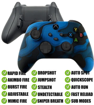 Blue Camo Modded Reflex Buttons Rapid Fire Modded Controller for Xbox Series X S - Image 1 of 4