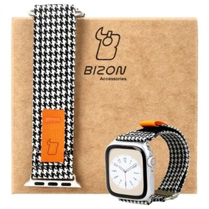 Bransoletka do zegarka 38/40/41/42mm Pasek do zegarka Pasek do zegarka Pasek Bizon Czarno-biały - Zdjęcie 1 z 5