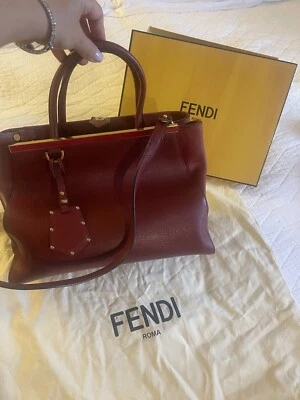 Fendi Burgundy Leather 2 Jours 2way 868399 - Image 1 of 4