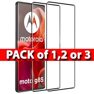 For Motorola Moto G85 Screen Protector Tempered Glass Full Cover - Picture 1 of 6