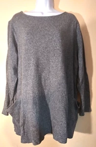 PURE JILL SZ 2X GRAY LONG SLEEVE TOP W/ POCKETS - Picture 1 of 4