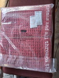 Mudpie Cranberry Red Waffle Throw, NWT - Picture 1 of 6