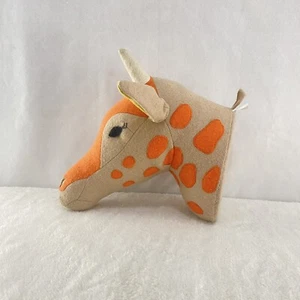 Cabeza de Jirafa 3D Colgante de Pared Peluche Felpa Naranja Doblado - Imagen 1 de 13