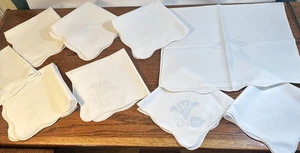 Embroidery projects stamped doilies, dresser scarf/ table runner lot Of 9 - Picture 1 of 14