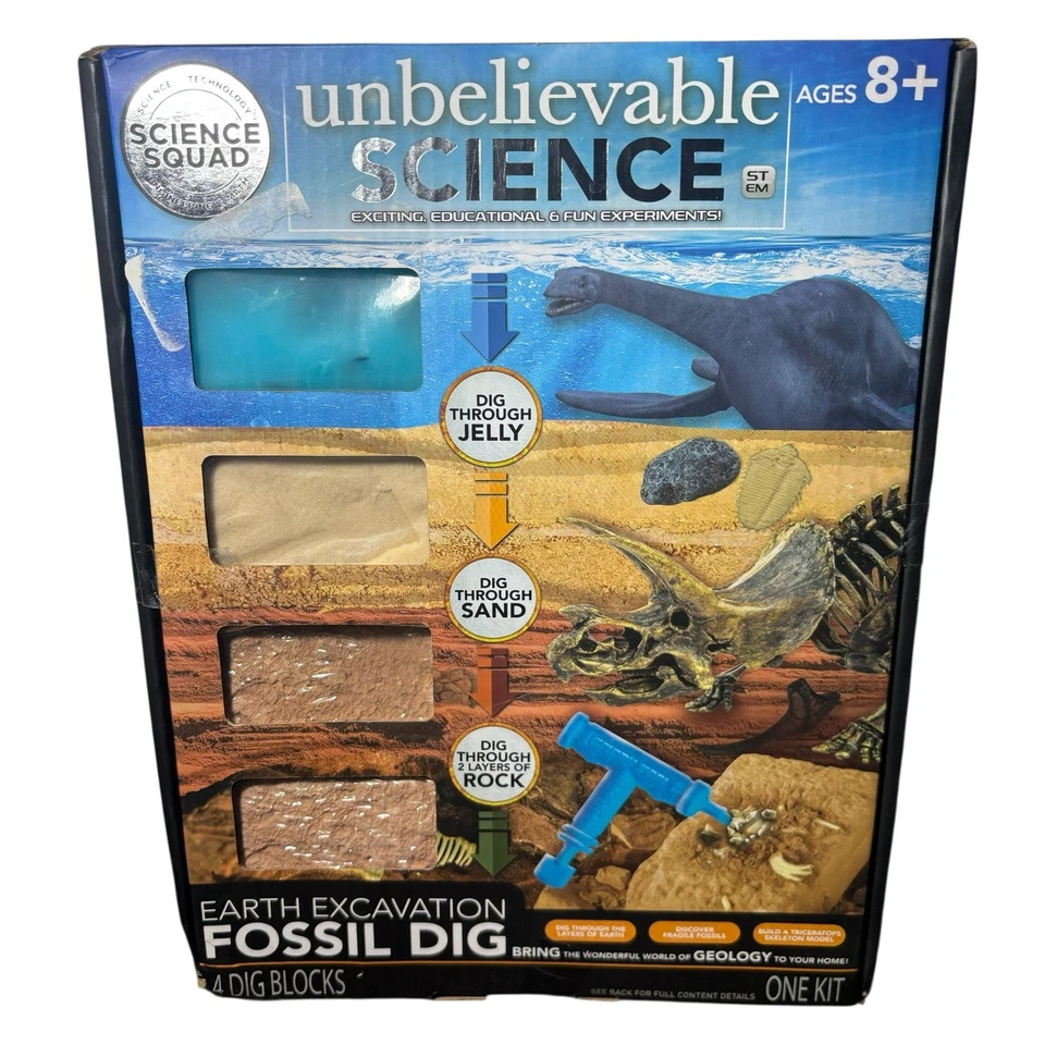 Unbelievable Science : Earth Excavation Fossil Dig Kit 4 Dig Blocks, 1 Dig Tool - Image 1 of 4