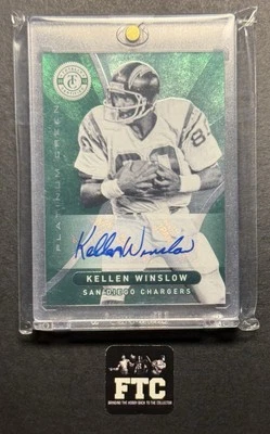 KELLEN WINSLOW, 2012 Totally Certified, Platinum Green AU, Set #'d 4/5, SSP, HOF - Image 1 of 4