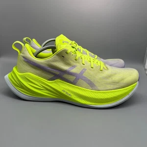 Asics Superblast Mens 11.5 Neon Yellow Athletic Running Sneakers Lace-Up Low Top - Foto 1 di 10