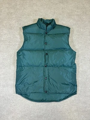 Vintage Lands End Teal XL Down Puffer Vest Unisex Size Small Goose Down Outdoor - Image 1 of 4
