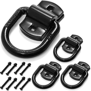 4 Pack 1/2" Heavy Duty Bolt-On Forged D Ring, Ultra Durable 12000Lbs Break St... - Picture 1 of 7