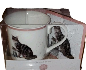 Macneil Studio Tabby Cat & Kitten China Mug & Coaster Set New - Picture 1 of 8