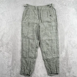 Athleta Voyager Linen Trouser Pants Womens 8 Green Casual Beach Tapered Minimal - Picture 1 of 10