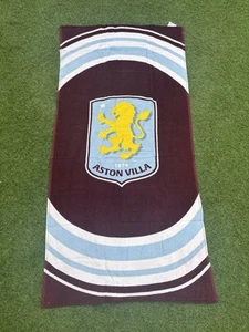 Official Aston Villa FC Crest Beach Towel 140cm x 70cm BNWT - Picture 1 of 7