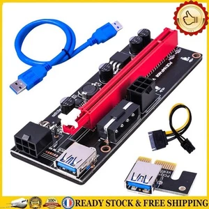 2X Ver009S PCI-e Riser Card PCI Express 1X to 16X Adapter USB3.0 Data Cable - Afbeelding 1 van 6