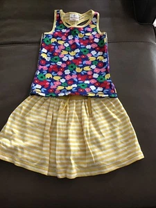 Hanna Andersson Striped Skirt And Coordinating Tank Top Sz 6/7 - Picture 1 of 6