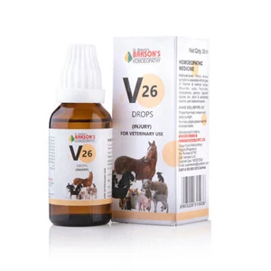 Bakson Veterinary V26 Injury Drops 30 ml all types of internal & injuries - Picture 1 of 2