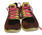 Nike Womens Free RN Flyknit Running Shoe Size 9 Pink / Neon Green