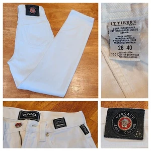 Vintage Versace Couture Jeans 90er weiße Jeans Made in Italy, Damen 26W, 40L - Bild 1 von 12