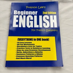 Preston Lee Beginner English For French Speakers Book 2nd Edition 44 Lessons - Picture 1 of 4