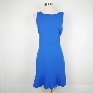 J.CREW Women's 12 Blue sleeveless A-line flared stretch dress dress knee length - Picture 1 of 11