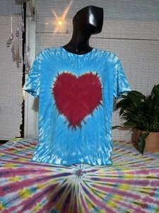 Skalion Clothing, xlarge blau mit rotem Herz Tiedye Tshirt - Bild 1 von 2