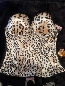 "Sexy" Leopard Lace Lingerie-Sexy Bustier 38D &Shaper Size 8-NOS - Picture 1 of 10