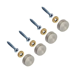 8Pck Stainless Steel Screw Covers Caps 0.75" Fasteners Decorative Mirror Nails - Picture 1 of 4
