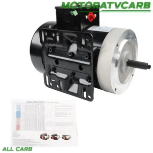 ALL-CARB 1/2HP 56C 1750RPM General Purpose Electric Motor Single Phase TEFC 60HZ - Picture 1 of 19
