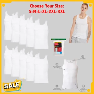 Hanes Tank Undershirt 10-Pack ComfortSoft Value Tag Itch Free Ribbed White S-3XL - Picture 1 of 15