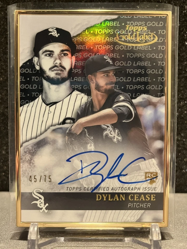 2020 Topps Gold Label Dylan Cease #GLA-DC Gold Framed Rookie Auto Black #45/75 - Image 1 of 2