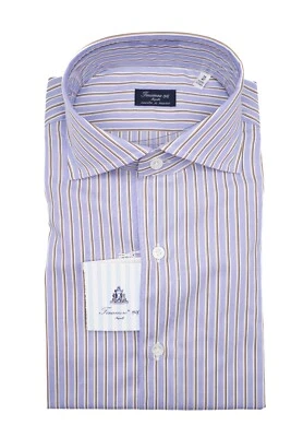 Nuevo Vestido FINAMORE Napoli HECHO A MANO Camisa EDUARDO Talla 16.5 US 42 EU (FIN250) Foto 1 de 2