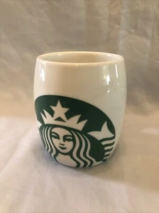 Starbucks 14 oz 2010 Mermaid Siren Logo White Ceramic Barrel Coffee Mug - Picture 1 of 10