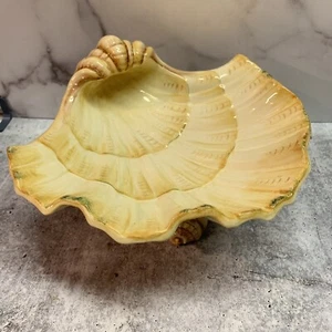 Vietri Italy Triton Shell Pedestal Serving Dish Large Statement Piece - Picture 1 of 6