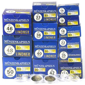 LINDNER Runde Münzkapseln | Kapseln für Münzen | 14-50mm | Größe wählbar - Bild 1 von 57