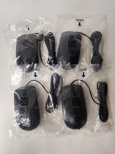 Set of 4 Genuine OEM Dell Wired USB Optical PC Mouse 3 Button - Picture 1 of 4