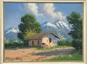 PAAR (2) VON 1950 ALFREDO LOBOS signiert "Öl auf Leinwand" GERAHMTE GEMÄLDE - Bild 1 von 8